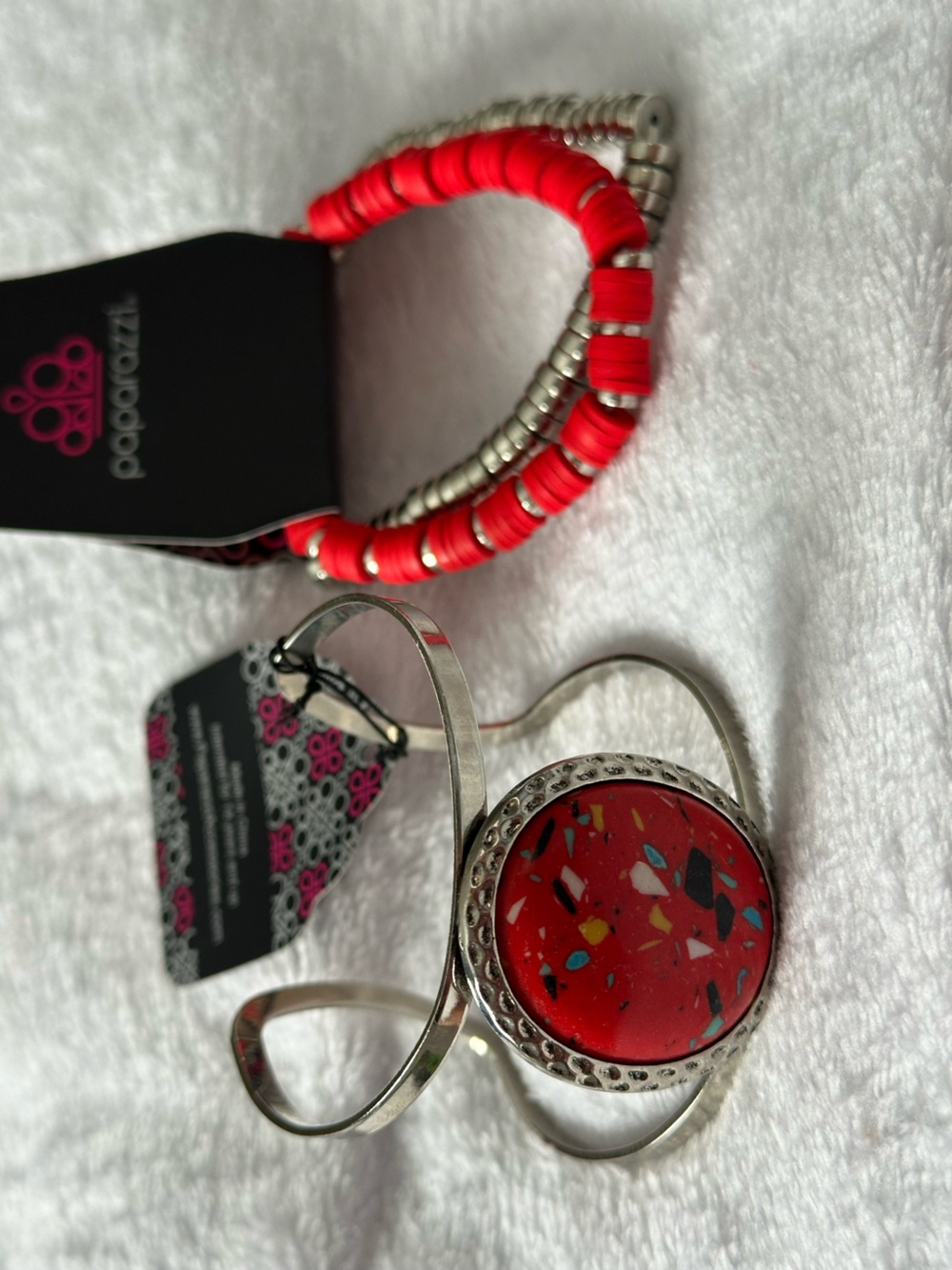 Paparazzi Red Terrazzo Accent Bracelet Set - Paparazzi